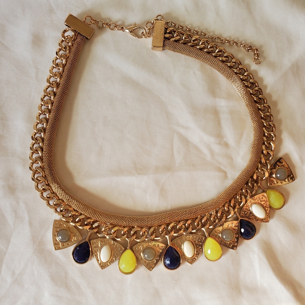 Like New Chunky Chain & Mesh Jewelry Golden Necklace